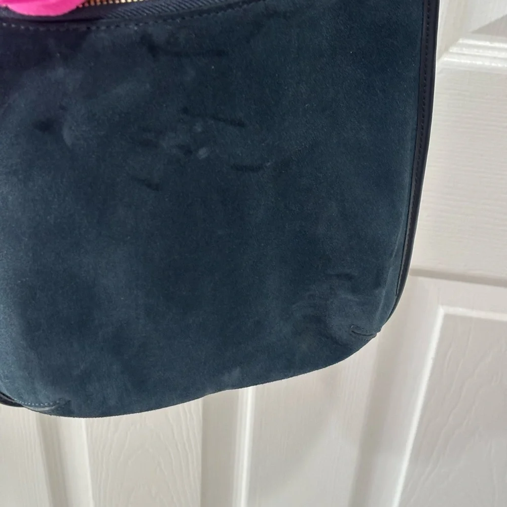 M. Gemi Teal and Black Leather Messenger Bag - Picture 6 of 13